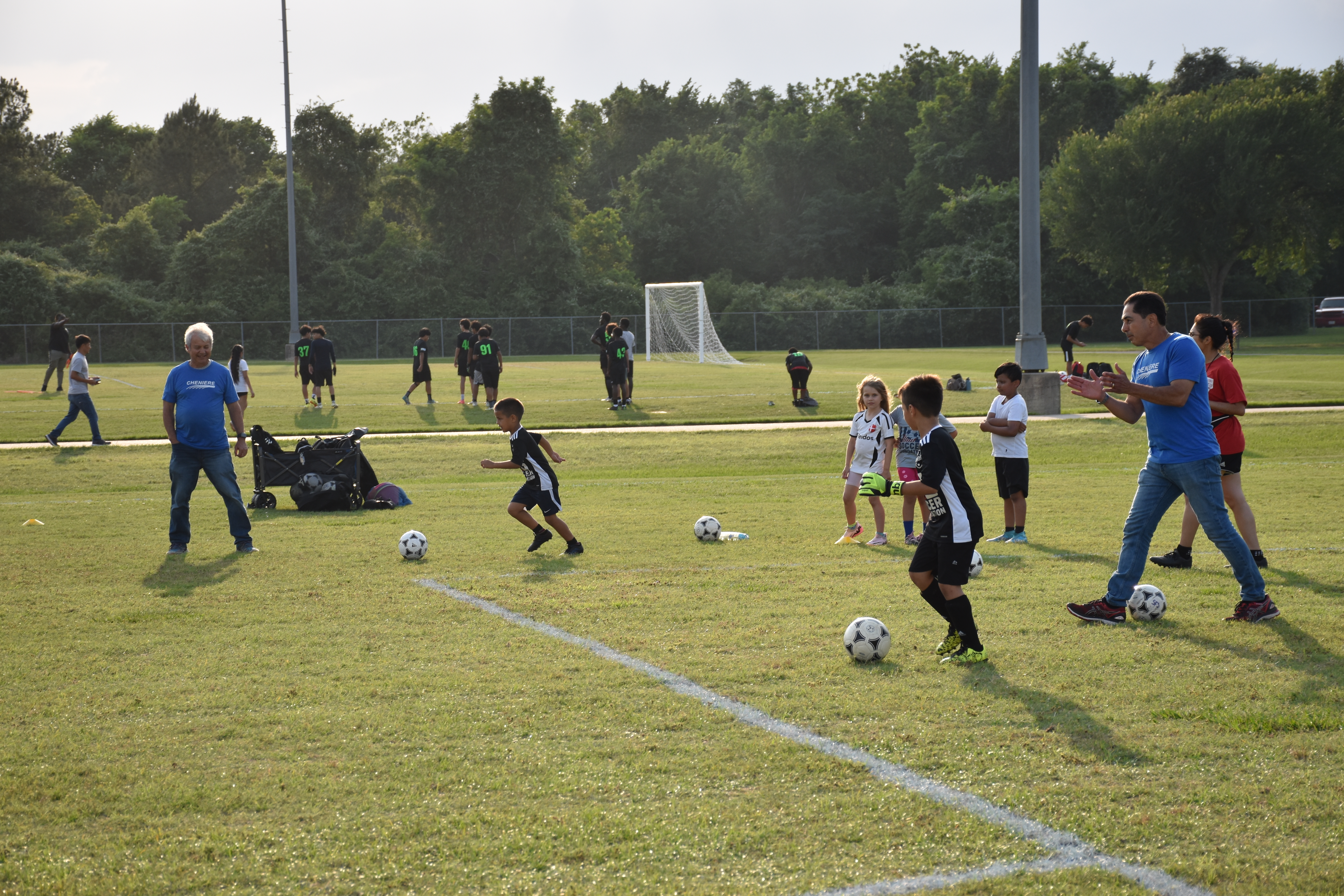 Soccer clinic with Cheniere volunteers
